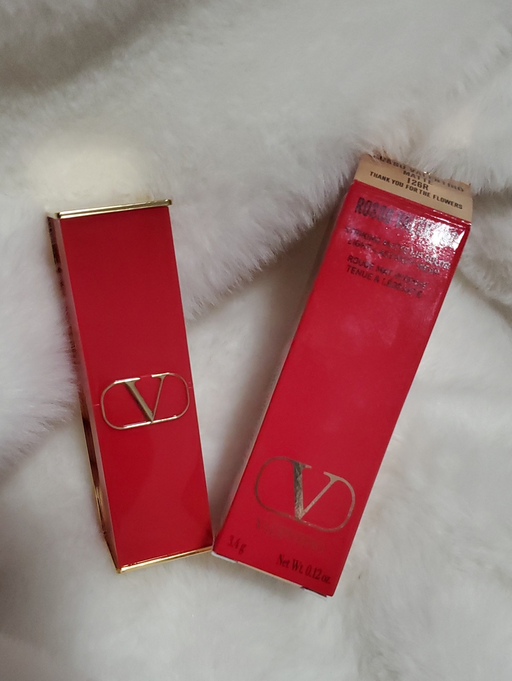 Valentino Lipstick in Vibrant Red with Gold Accents
